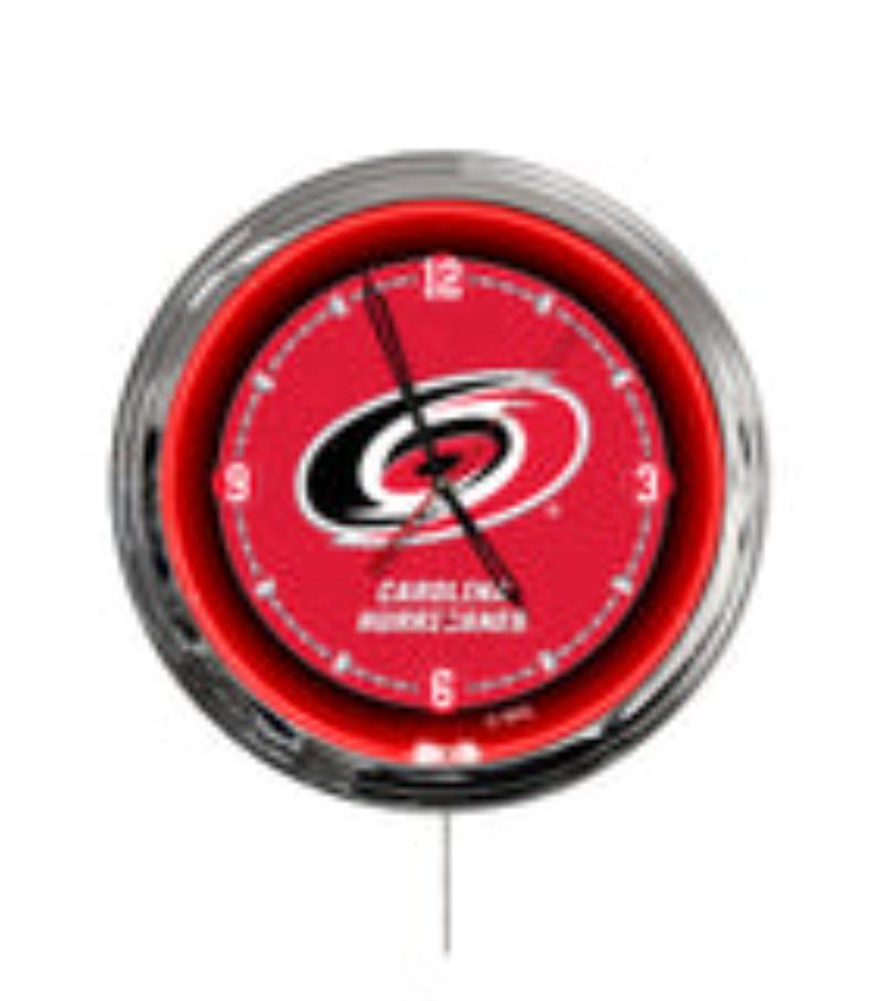 ClkL16CarHur Carolina Hurricanes 16 in. Multi Color LED Wall Clock