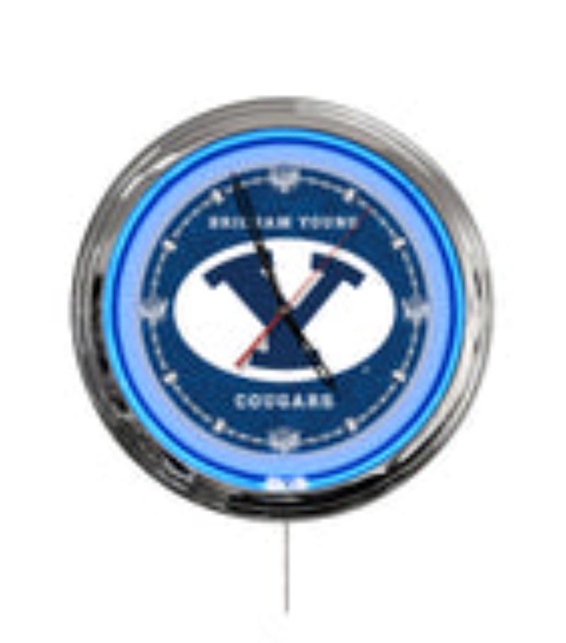 ClkL16BrigYn Brigham Young University 16 in. Multi Color LED Wall Clock