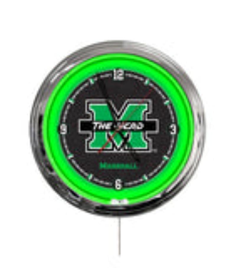 ClkL16Mrshll Marshall University 16 in. Multi Color LED Wall Clock