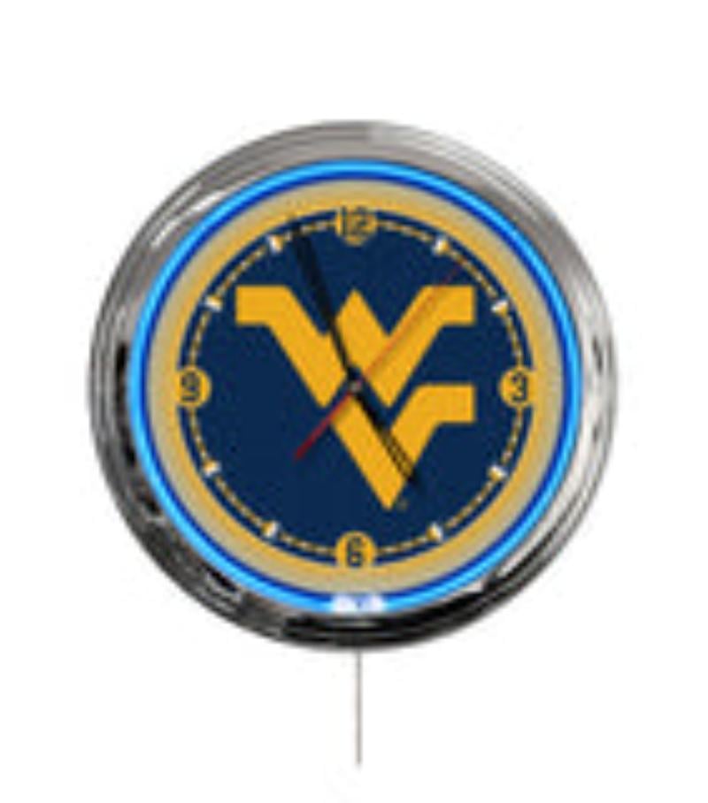 ClkL16WestVA West Virginia University 16 in. Multi Color LED Wall Clock