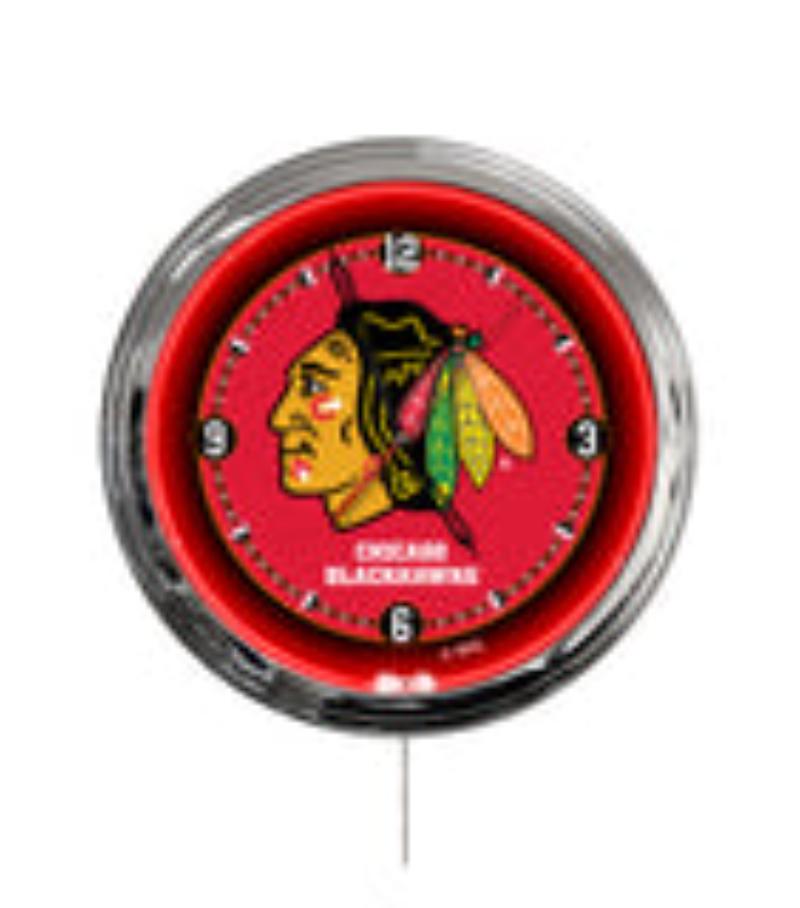 ClkL16ChiHwk Chicago Blackhawks 16 in. Multi Color LED Wall Clock