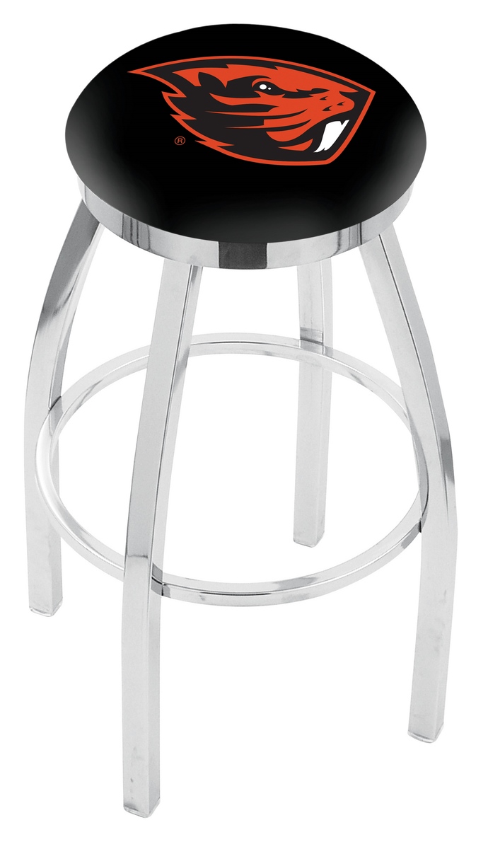 30" L8C2C - Chrome Oregon State Swivel Bar Stool with Accent Ring by  Company