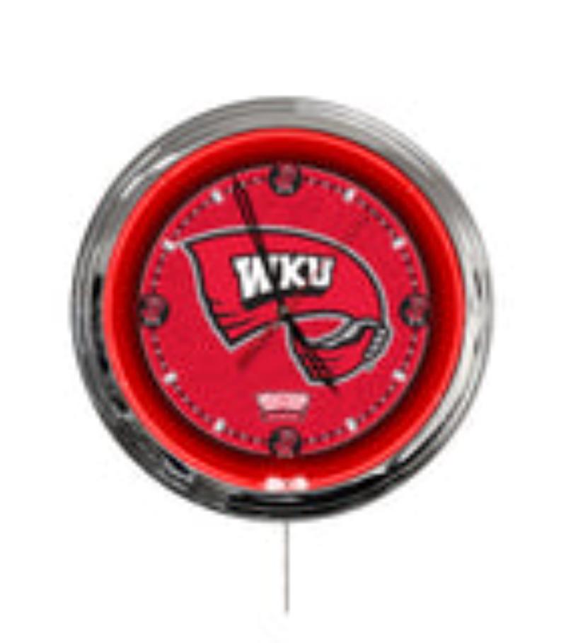 ClkL16WestKy Western Kentucky University 16 in. Multi Color LED Wall Clock