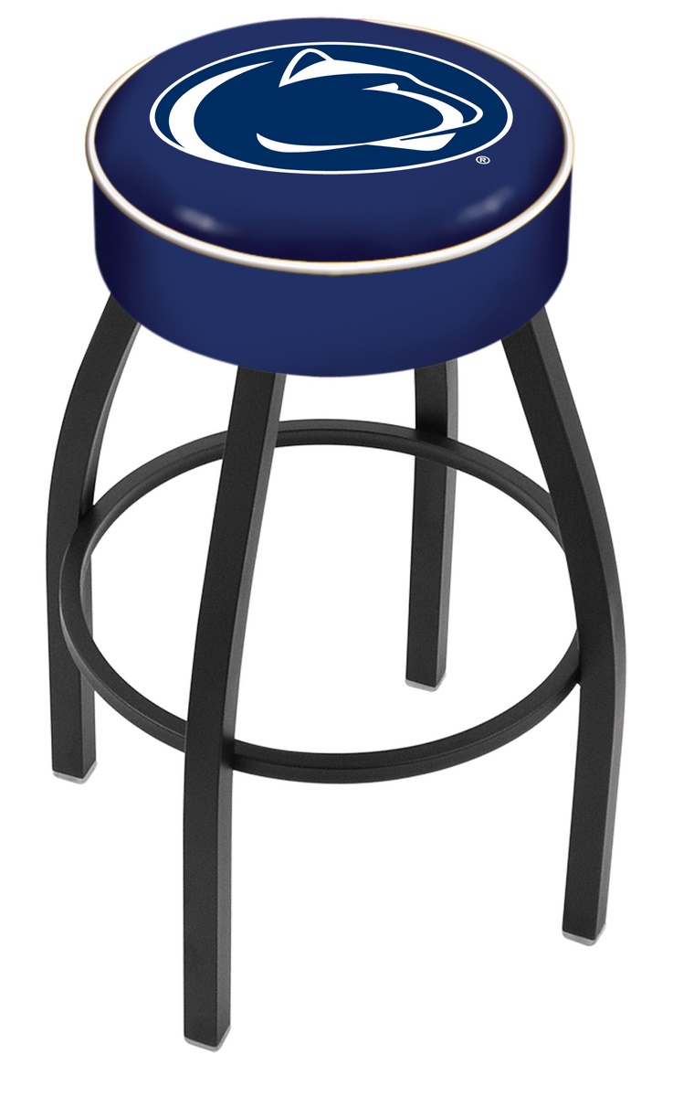 30" L8B1 - 4" Penn State Cushion Seat with Black Wrinkle Base Swivel Bar Stool by  Company