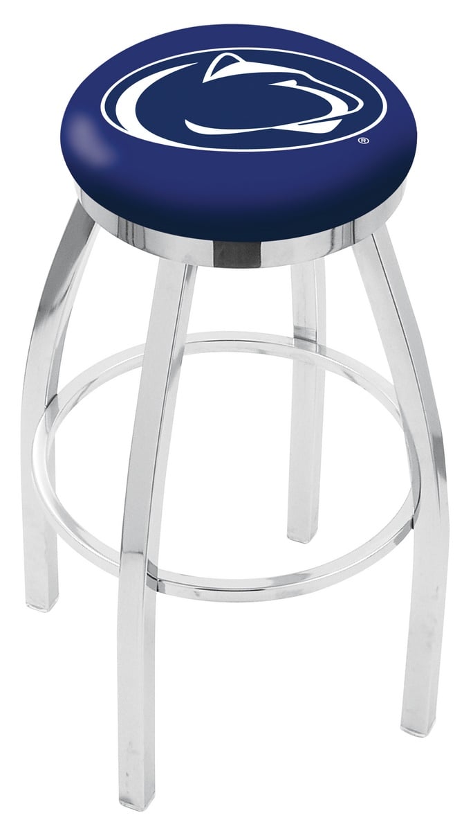 25" L8C2C - Chrome Penn State Swivel Bar Stool with Accent Ring by  Company