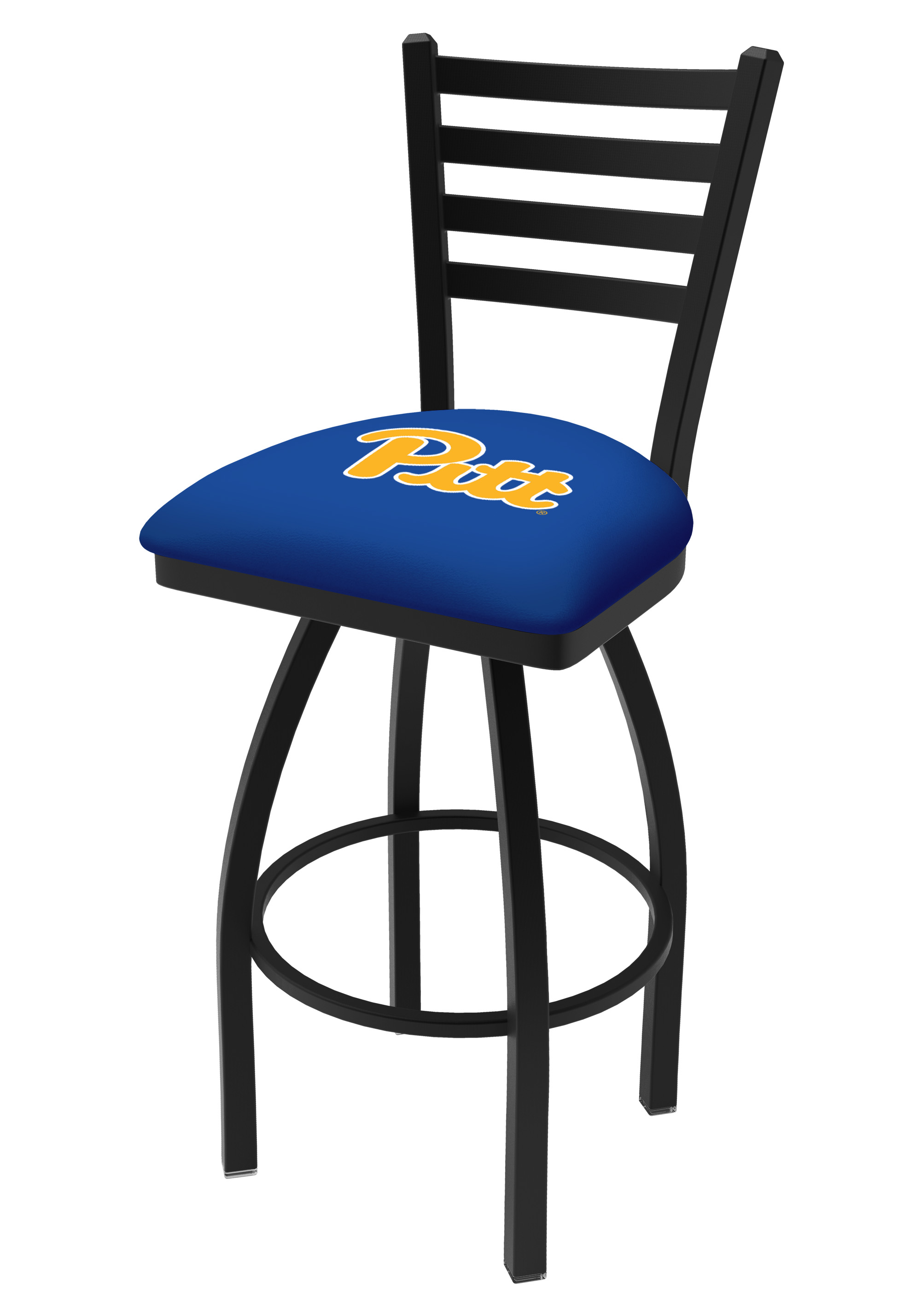 L014 - 30" Black Wrinkle Pitt Swivel Bar Stool with Ladder Style Back by  Co.