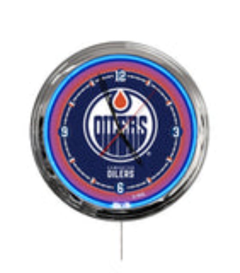 ClkL16EdmOil Edmonton Oilers 16 in. Multi Color LED Wall Clock