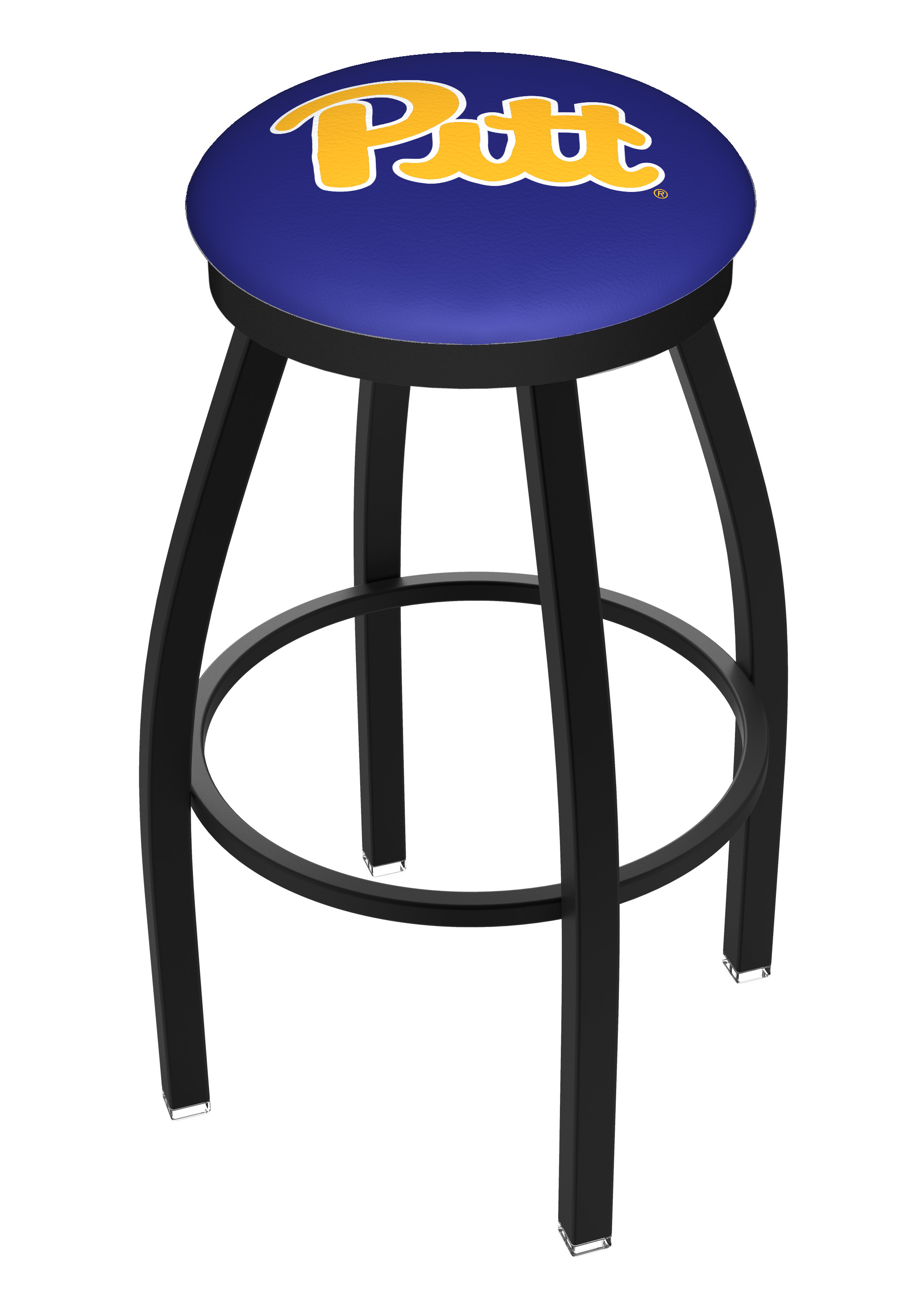 30" L8B2B - Black Wrinkle Pitt Swivel Bar Stool with Accent Ring by  Company