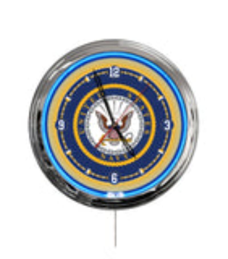 ClkL16Navy United States Navy 16 in. Multi Color LED Wall Clock