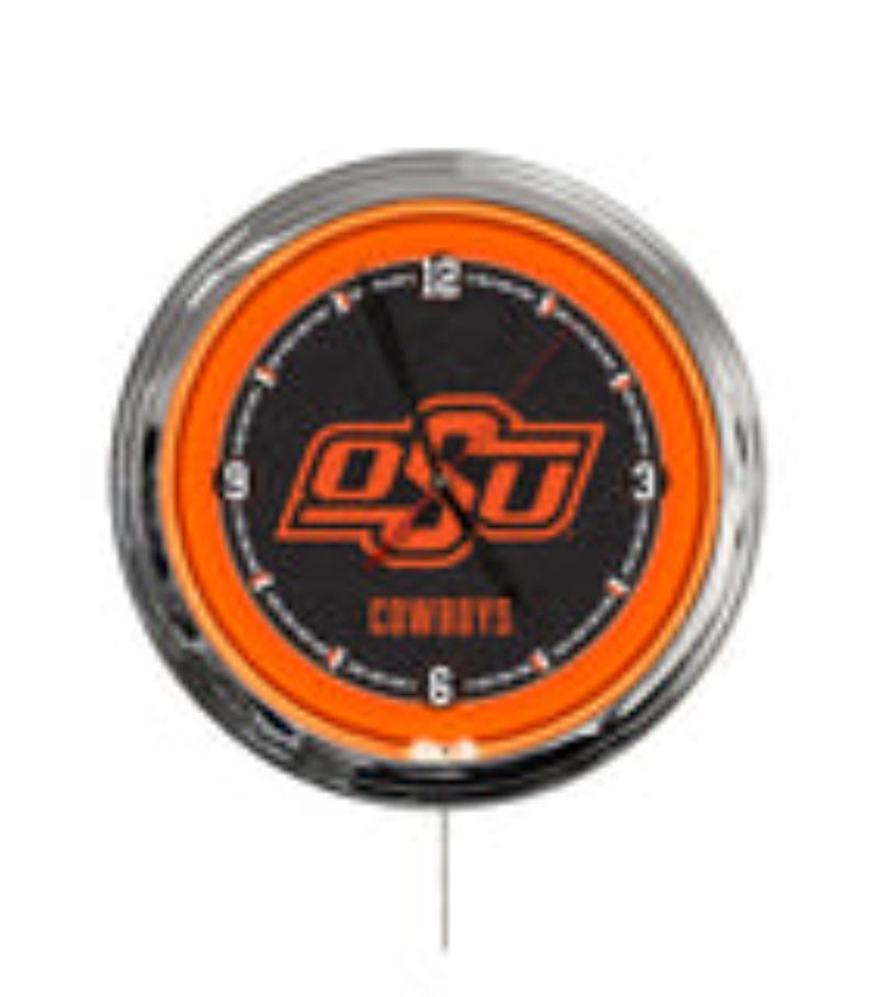 ClkL16OKStUn Oklahoma State University 16 in. Multi Color LED Wall Clock