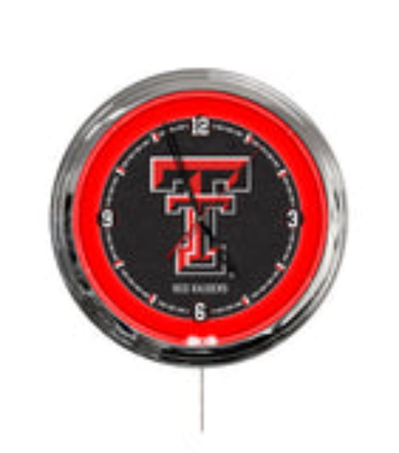 ClkL16TXTech Texas Tech University 16 in. Multi Color LED Wall Clock