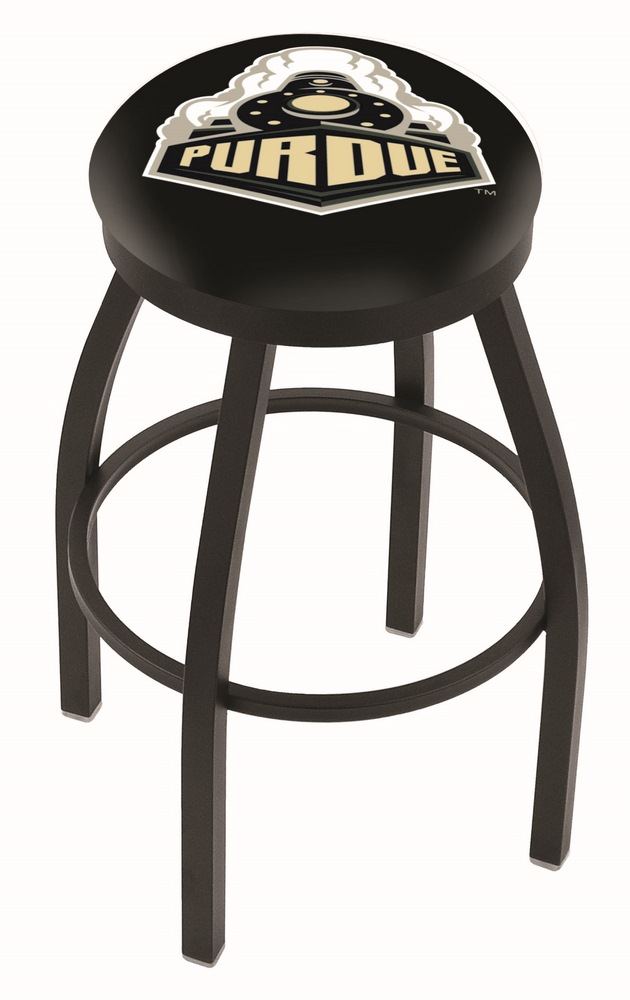 30" L8B2B - Black Wrinkle Purdue Swivel Bar Stool with Accent Ring by  Company