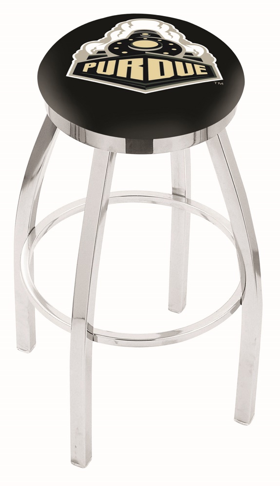 25" L8C2C - Chrome Purdue Swivel Bar Stool with Accent Ring by  Company