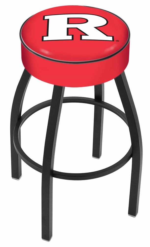 30" L8B1 - 4" Rutgers Cushion Seat with Black Wrinkle Base Swivel Bar Stool by  Company
