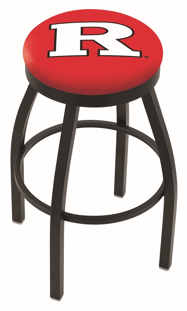 30" L8B2B - Black Wrinkle Rutgers Swivel Bar Stool with Accent Ring by  Company