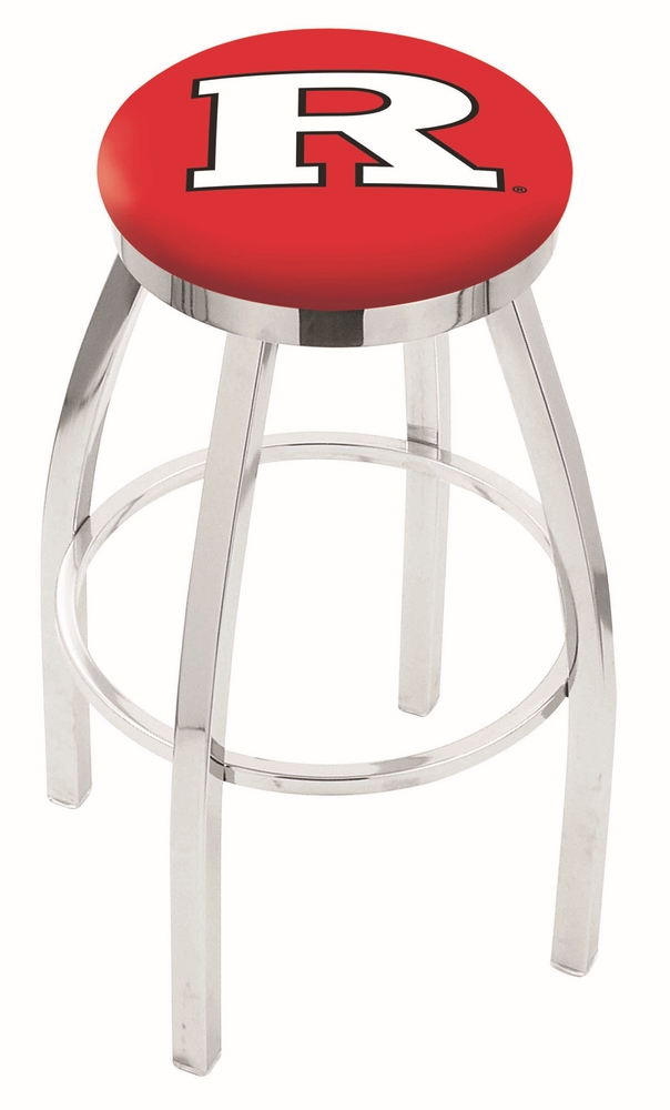 30" L8C2C - Chrome Rutgers Swivel Bar Stool with Accent Ring by  Company