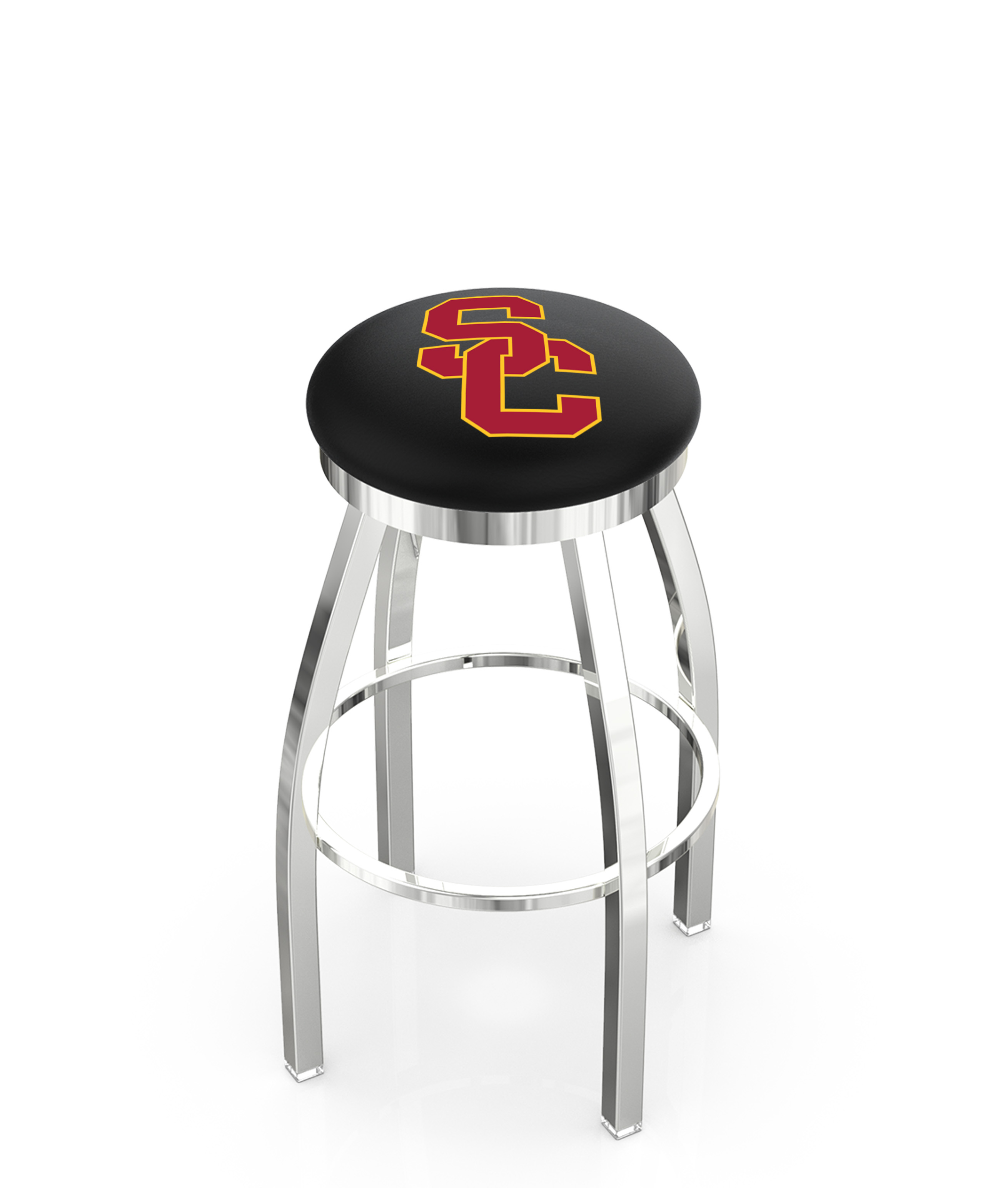 30" L8C2C - Chrome USC Trojans Swivel Bar Stool with Accent Ring by  Company