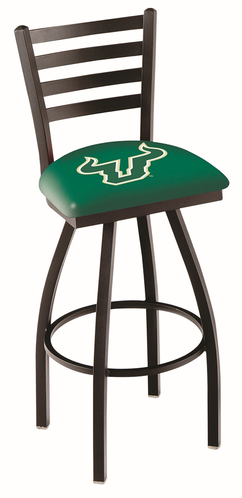 Co. L014 Black Swivel Bar Stool - 30in - Ladder Style Back - Durable Steel Frame