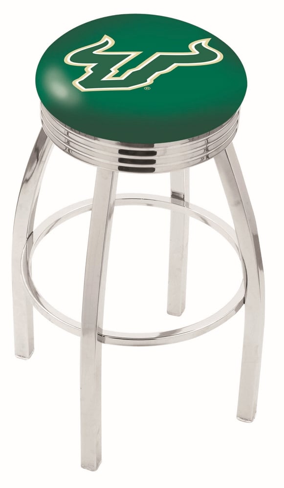 30" L8C3C - Chrome South Florida Swivel Bar Stool with 2.5" Ribbed Accent Ring by  Company