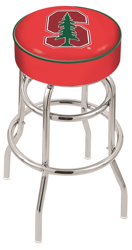 25" L7C1 - 4" Stanford Cushion Seat with Double-Ring Chrome Base Swivel Bar Stool by  Company