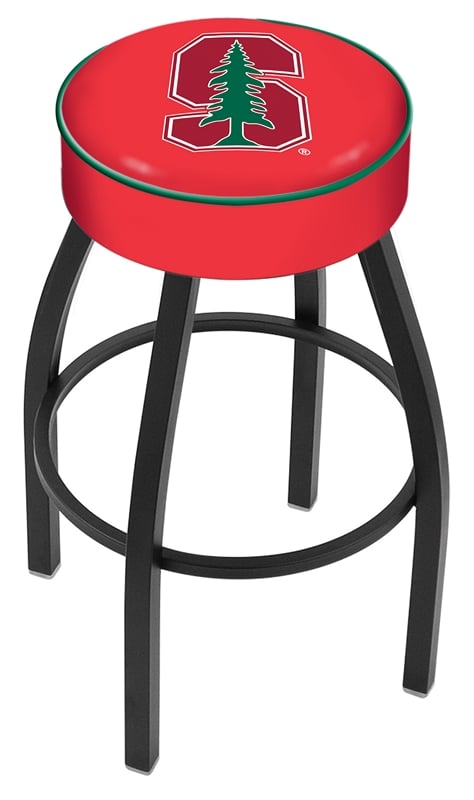 30" L8B1 - 4" Stanford Cushion Seat with Black Wrinkle Base Swivel Bar Stool by  Company