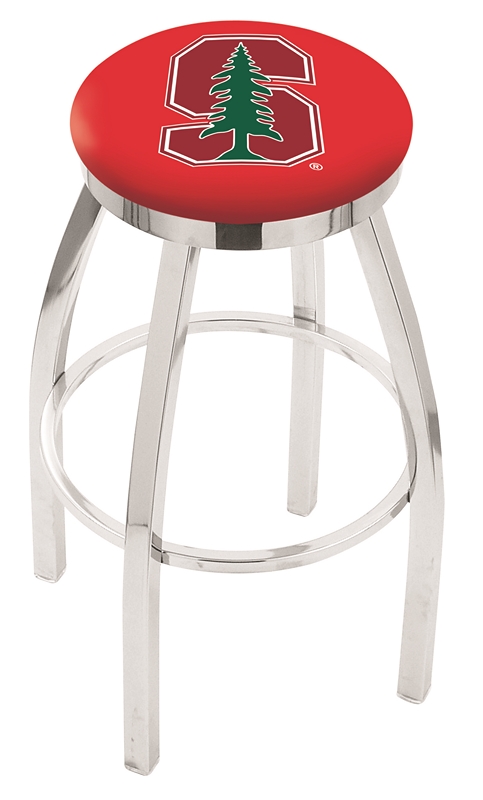 25" L8C2C - Chrome Stanford Swivel Bar Stool with Accent Ring by  Company