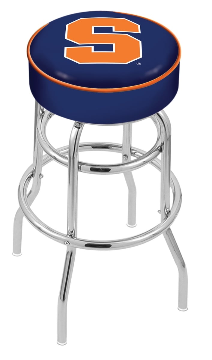 30" L7C1 - 4" Syracuse Cushion Seat with Double-Ring Chrome Base Swivel Bar Stool by  Company