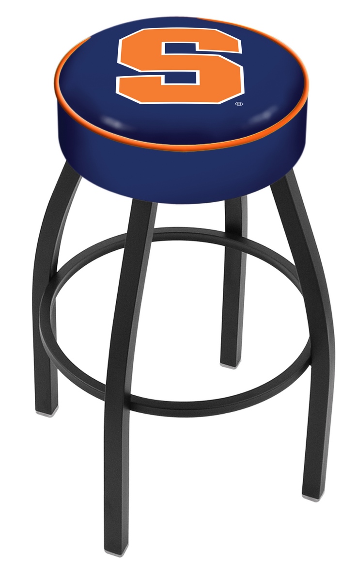 30" L8B1 - 4" Syracuse Cushion Seat with Black Wrinkle Base Swivel Bar Stool by  Company