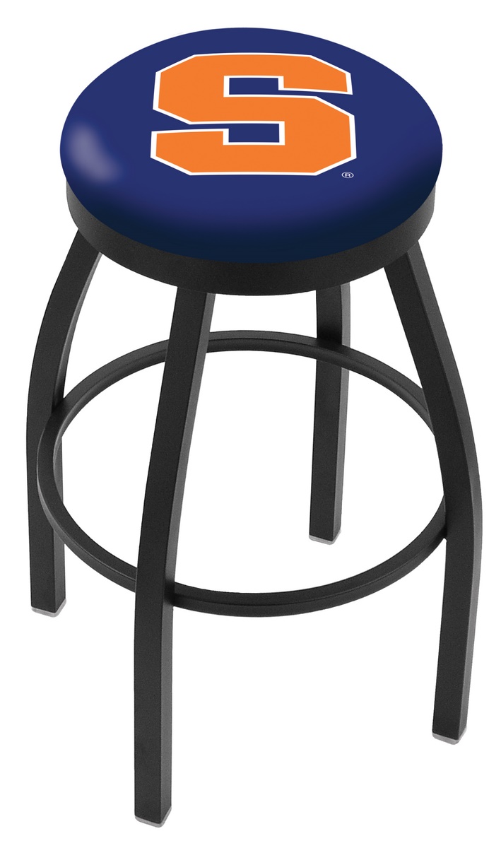 30" L8B2B - Black Wrinkle Syracuse Swivel Bar Stool with Accent Ring by  Company