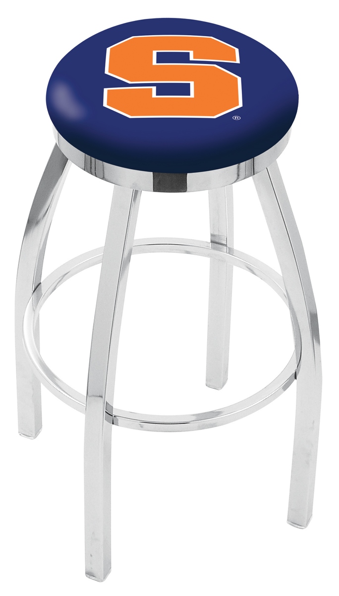 25" L8C2C - Chrome Syracuse Swivel Bar Stool with Accent Ring by  Company