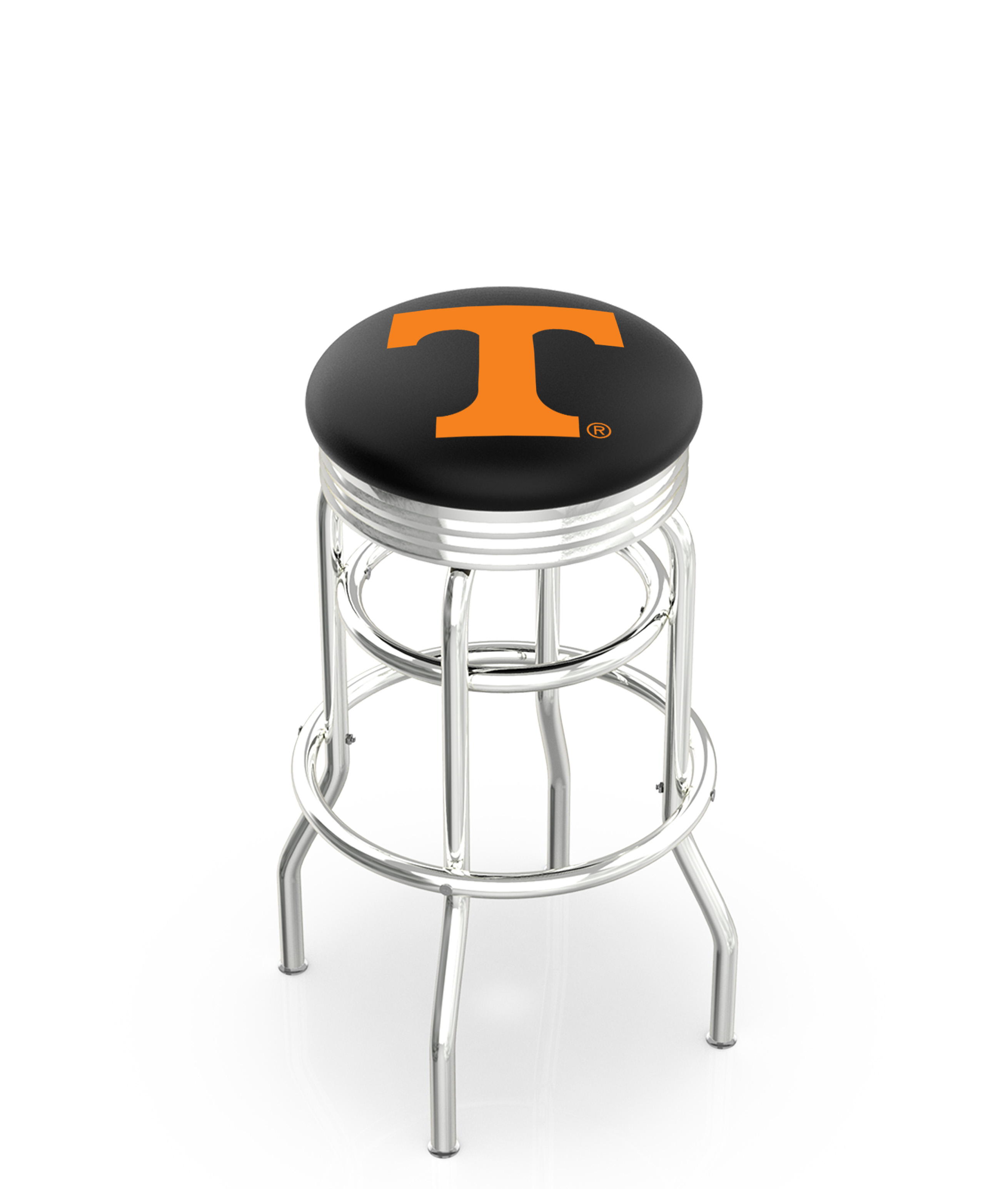 25" L7C3C - Chrome Double Ring Tennessee Swivel Bar Stool with 2.5" Ribbed Accent Ring by  Company