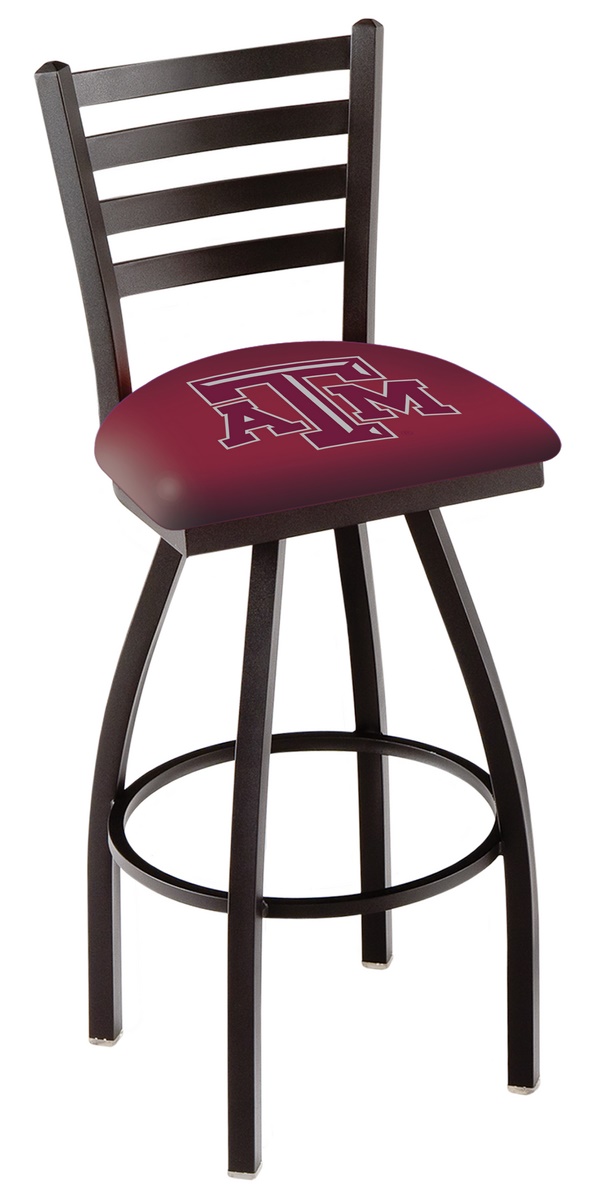 L014 - 30" Black Wrinkle Texas A&M Swivel Bar Stool with Ladder Style Back by  Co.