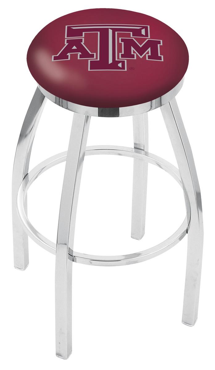 30" L8C2C - Chrome Texas A&M Swivel Bar Stool with Accent Ring by  Company