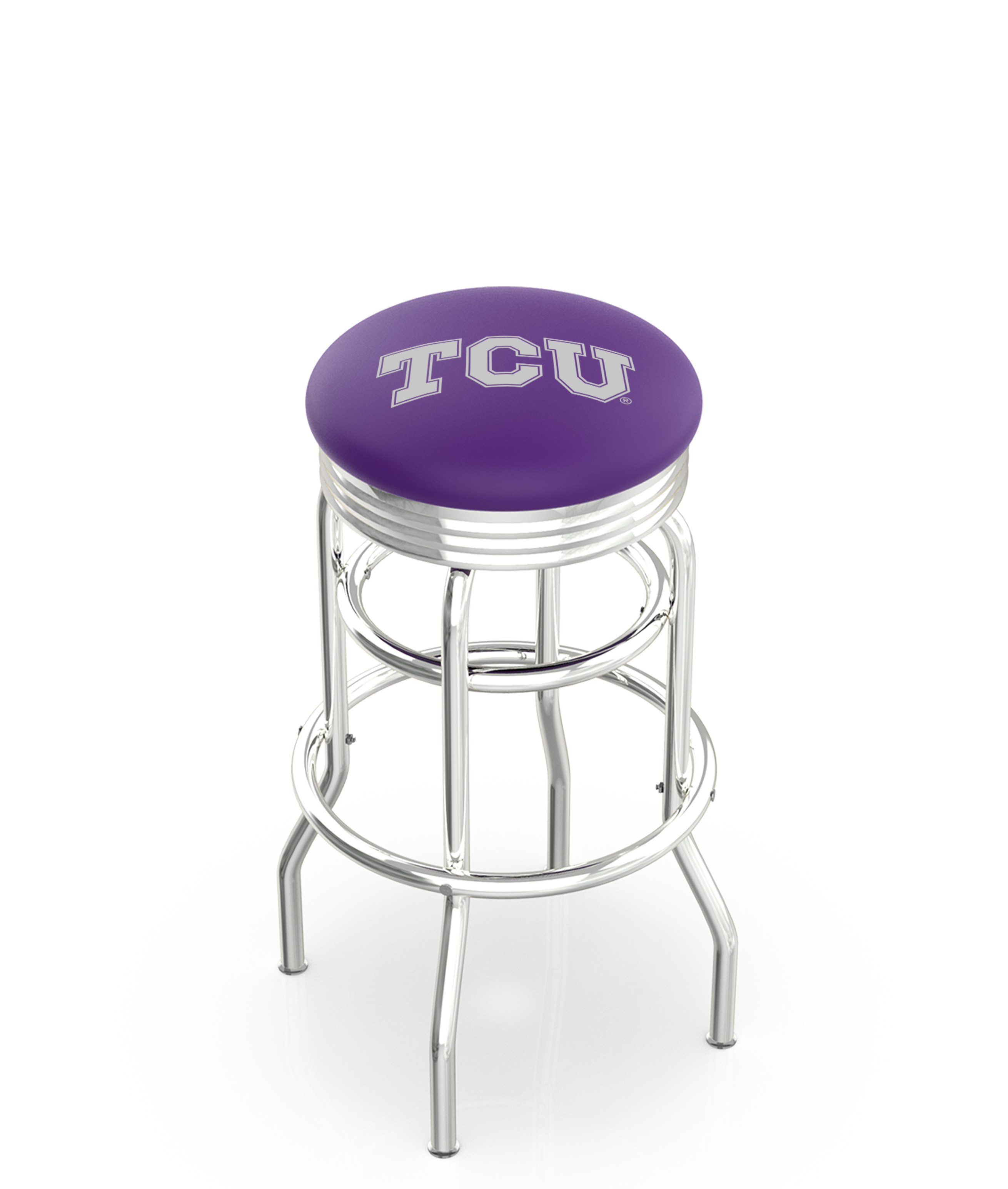 30" L7C3C - Chrome Double Ring TCU Swivel Bar Stool with 2.5" Ribbed Accent Ring by  Company