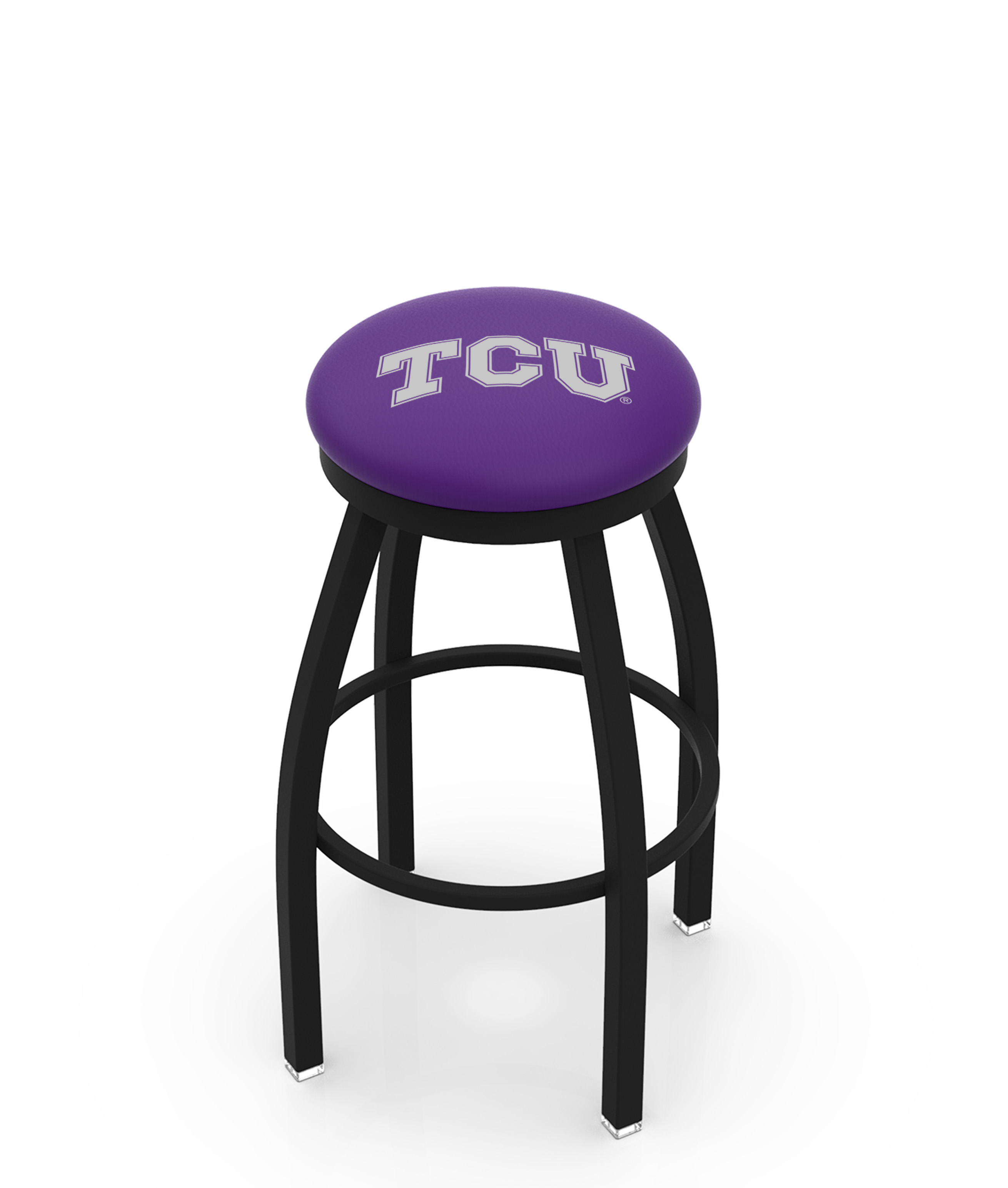 25" L8B2B - Black Wrinkle TCU Swivel Bar Stool with Accent Ring by  Company