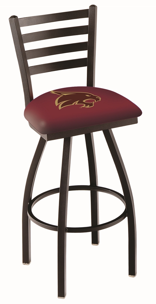 L014 - 25" Black Wrinkle Texas State Swivel Bar Stool with Ladder Style Back by  Co.