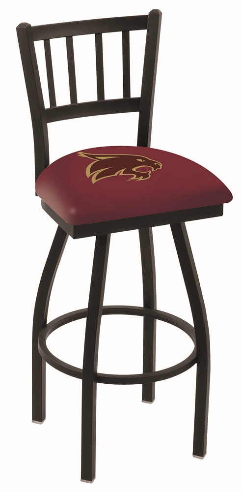 L018 - 25" Black Wrinkle Texas State Swivel Bar Stool with Jailhouse Style Back by  Co.