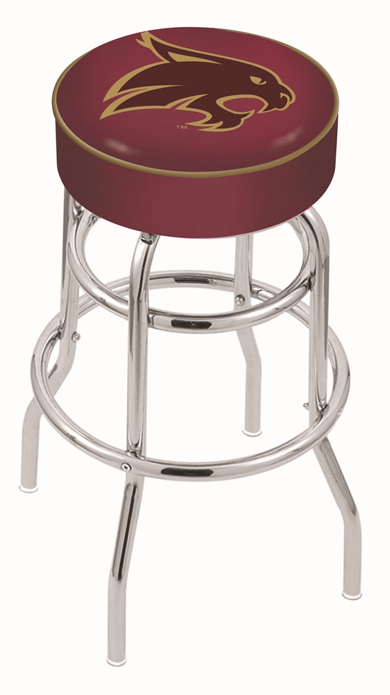 30" L7C1 - 4" Texas State Cushion Seat with Double-Ring Chrome Base Swivel Bar Stool by  Company