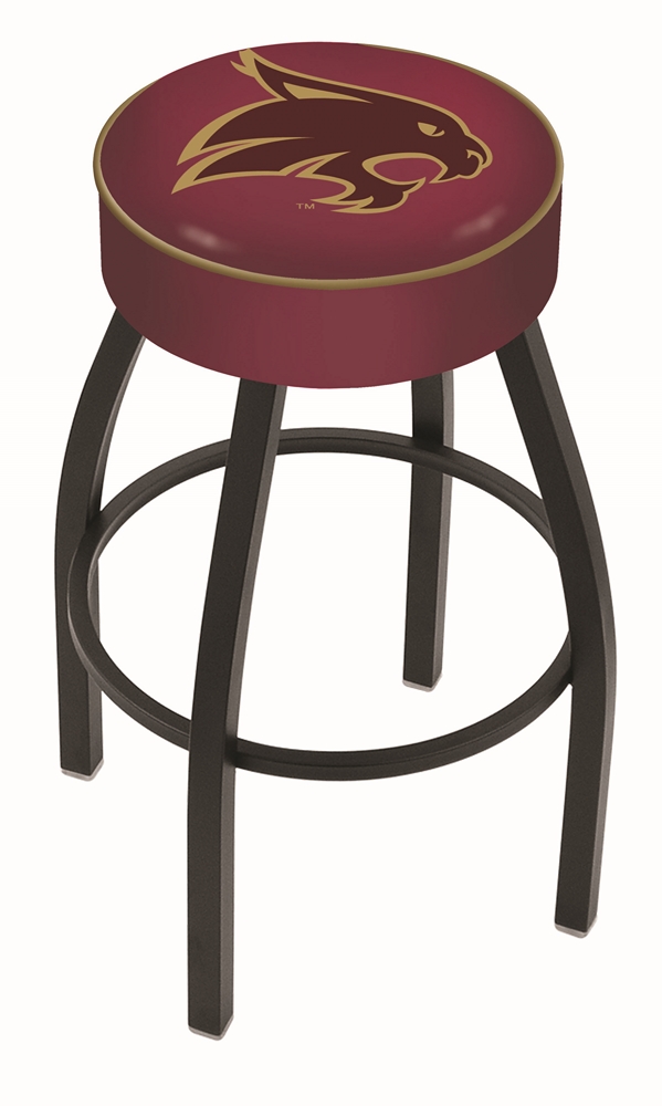 25" L8B1 - 4" Texas State Cushion Seat with Black Wrinkle Base Swivel Bar Stool by  Company