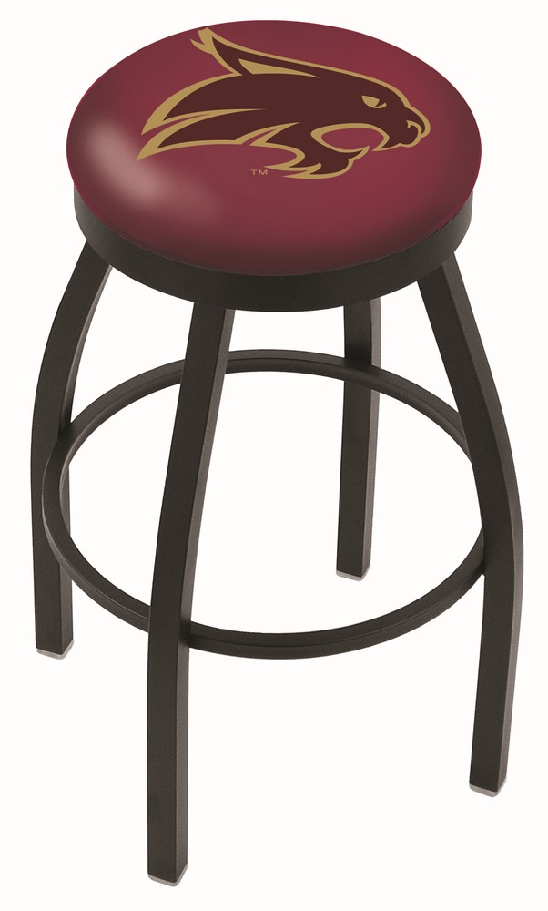 30" L8B2B - Black Wrinkle Texas State Swivel Bar Stool with Accent Ring by  Company