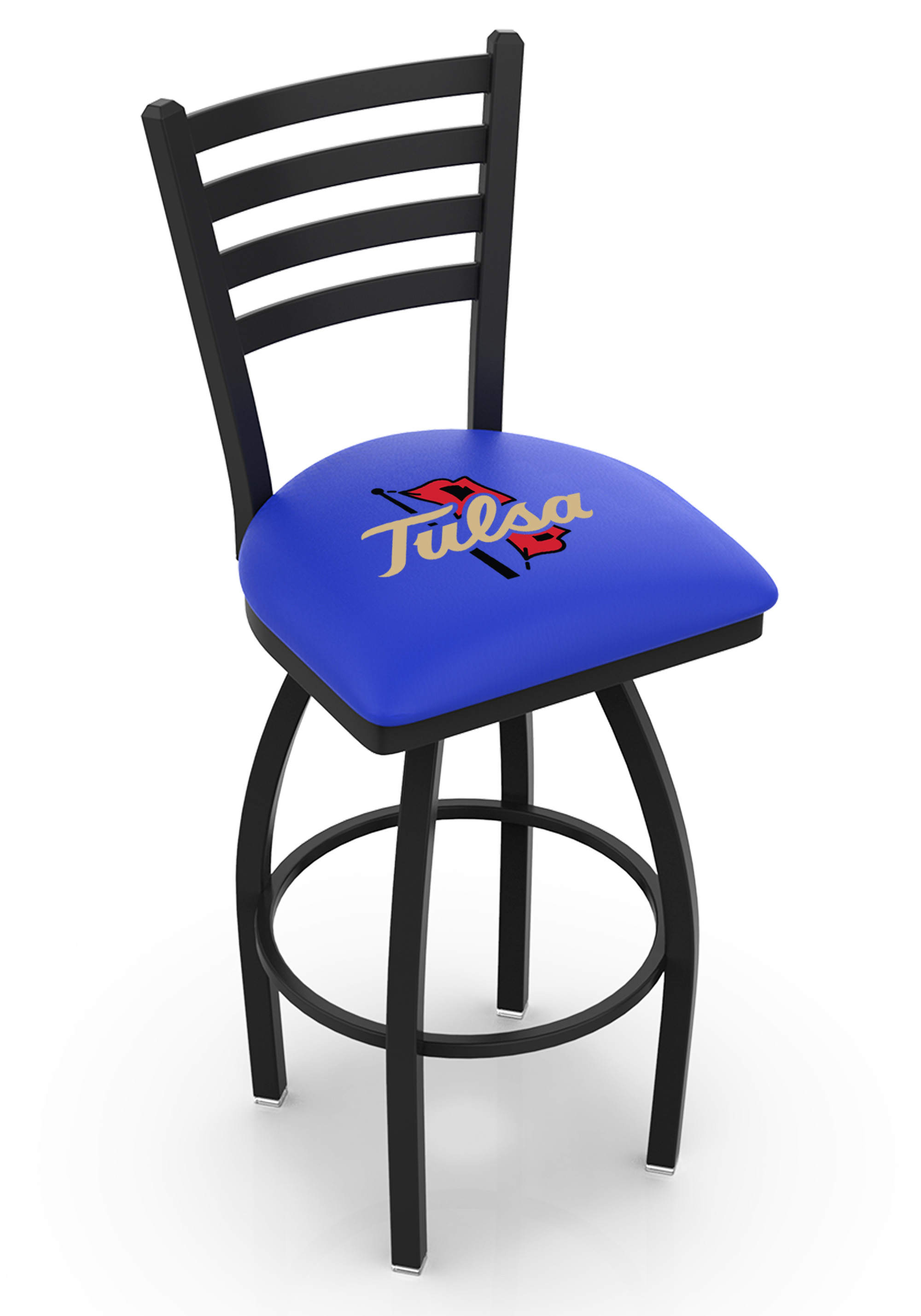 L014 - 25" Black Wrinkle Tulsa Swivel Bar Stool with Ladder Style Back by  Co.