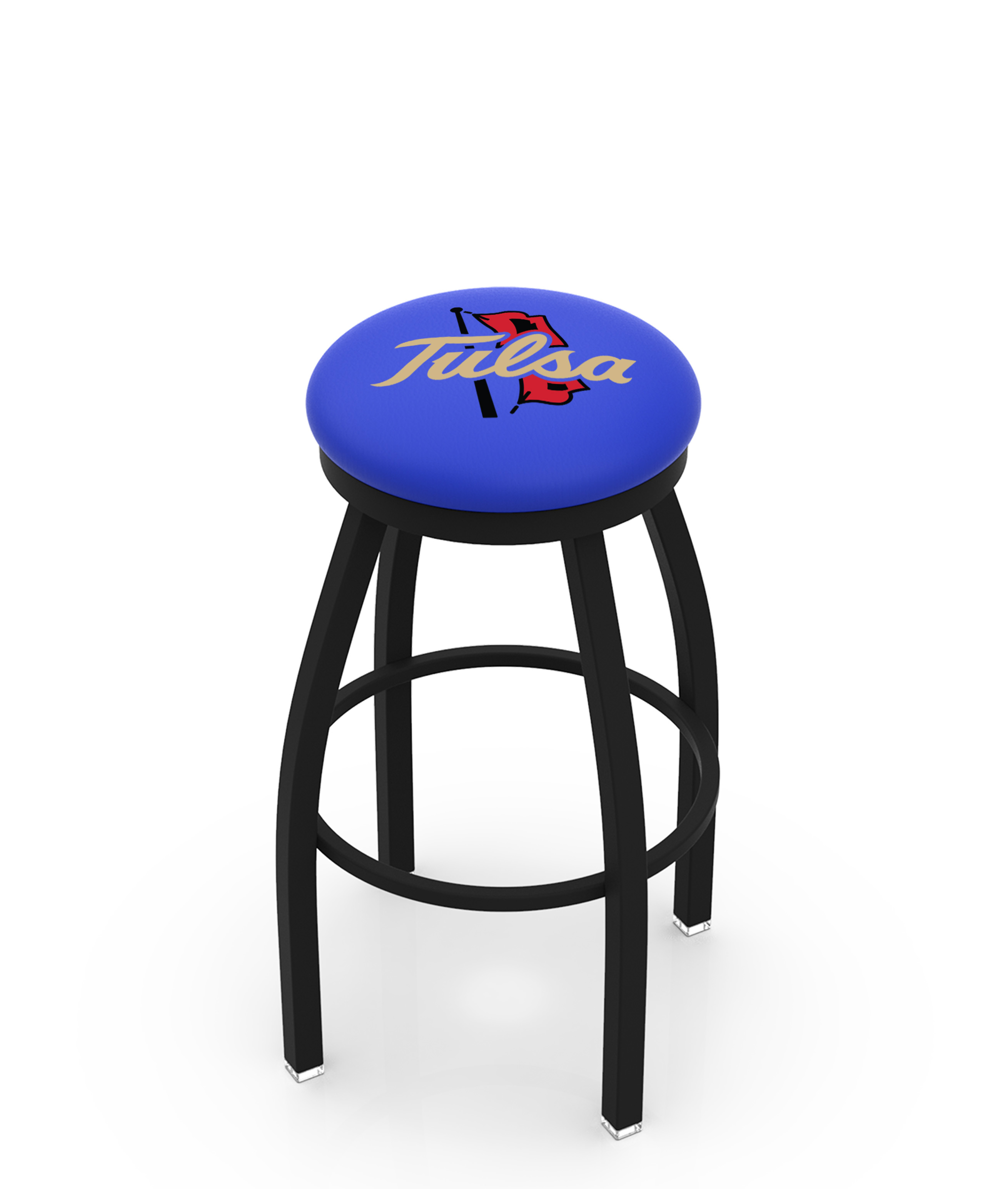 30" L8B2B - Black Wrinkle Tulsa Swivel Bar Stool with Accent Ring by  Company