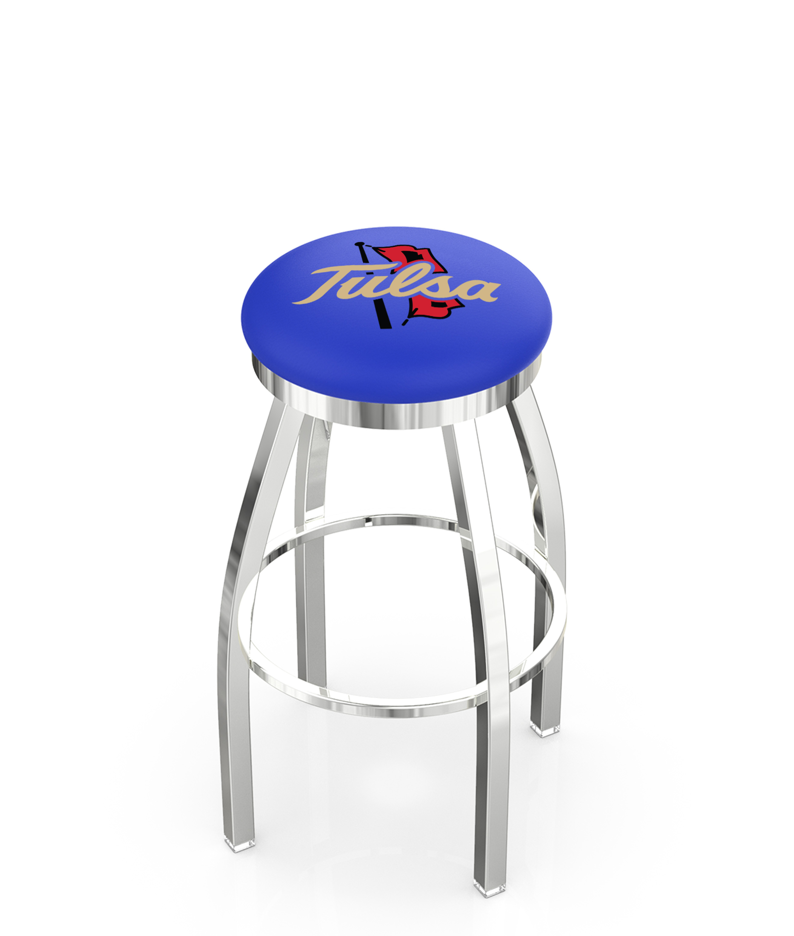 30" L8C2C - Chrome Tulsa Swivel Bar Stool with Accent Ring by  Company