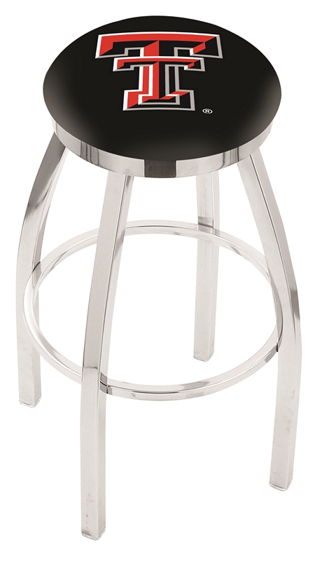 30" L8C2C - Chrome Texas Tech Swivel Bar Stool with Accent Ring by  Company