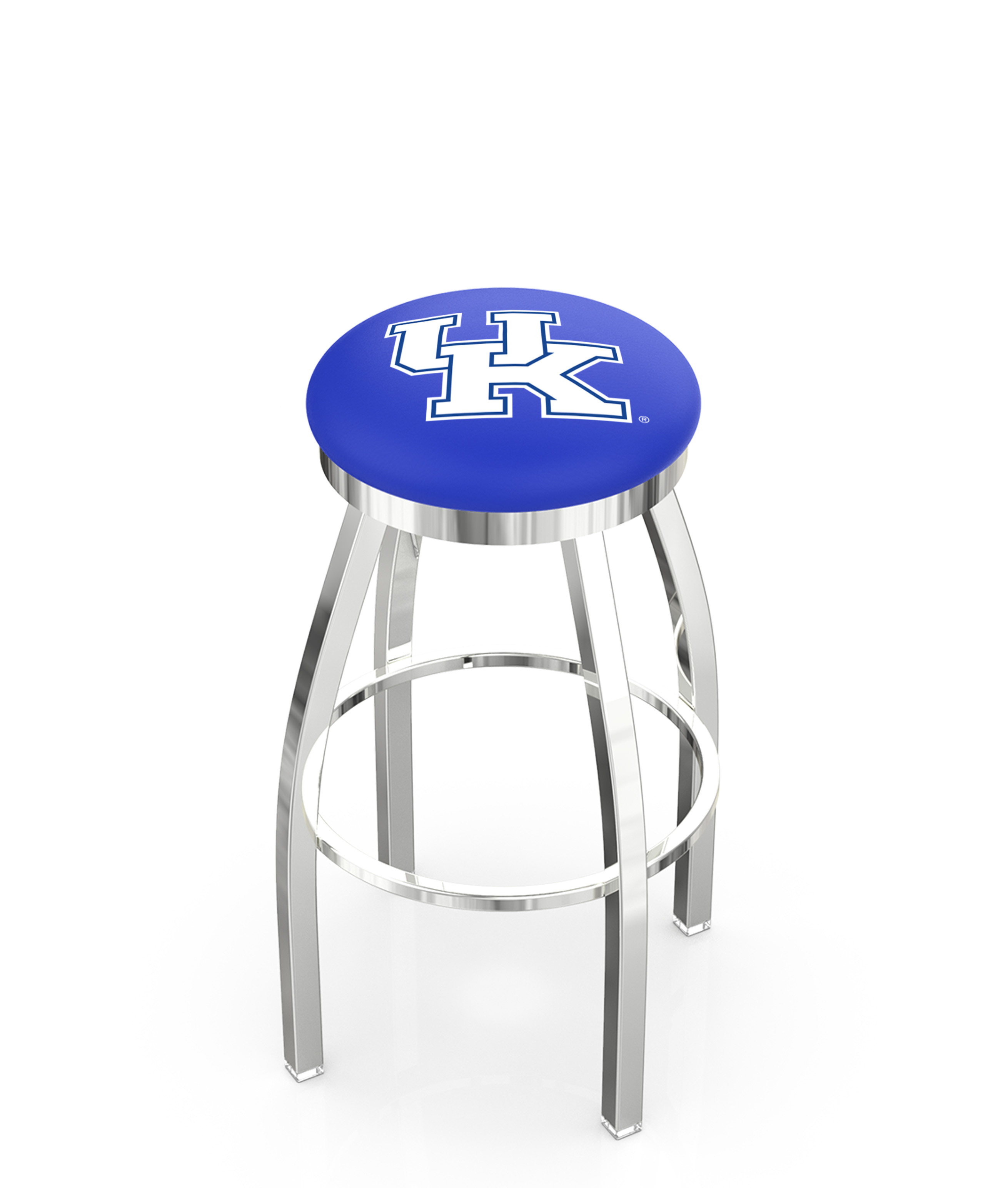 30" L8C2C - Chrome Kentucky "UK" Swivel Bar Stool with Accent Ring by  Company