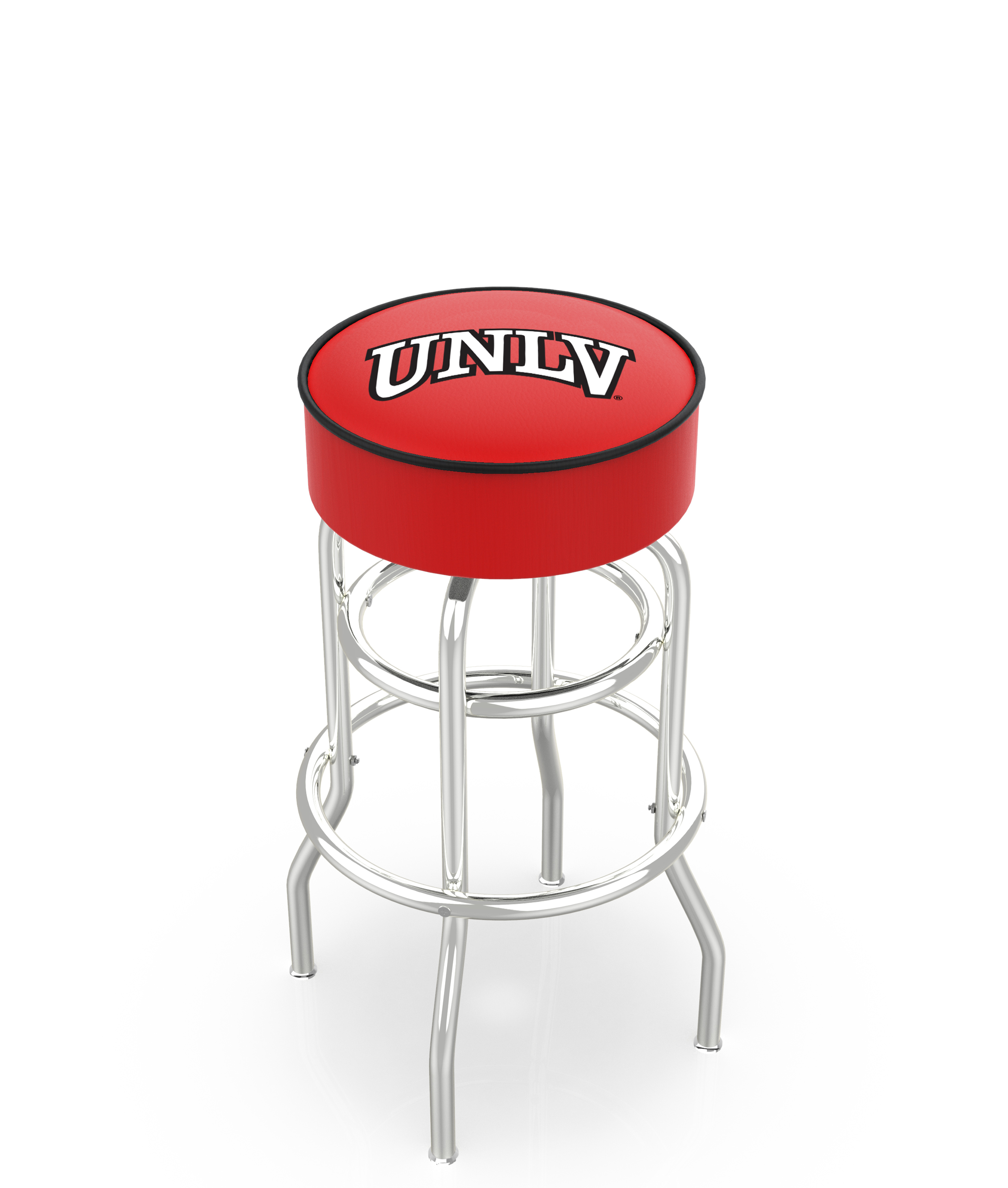 25" L7C1 - 4" UNLV Cushion Seat with Double-Ring Chrome Base Swivel Bar Stool by  Company