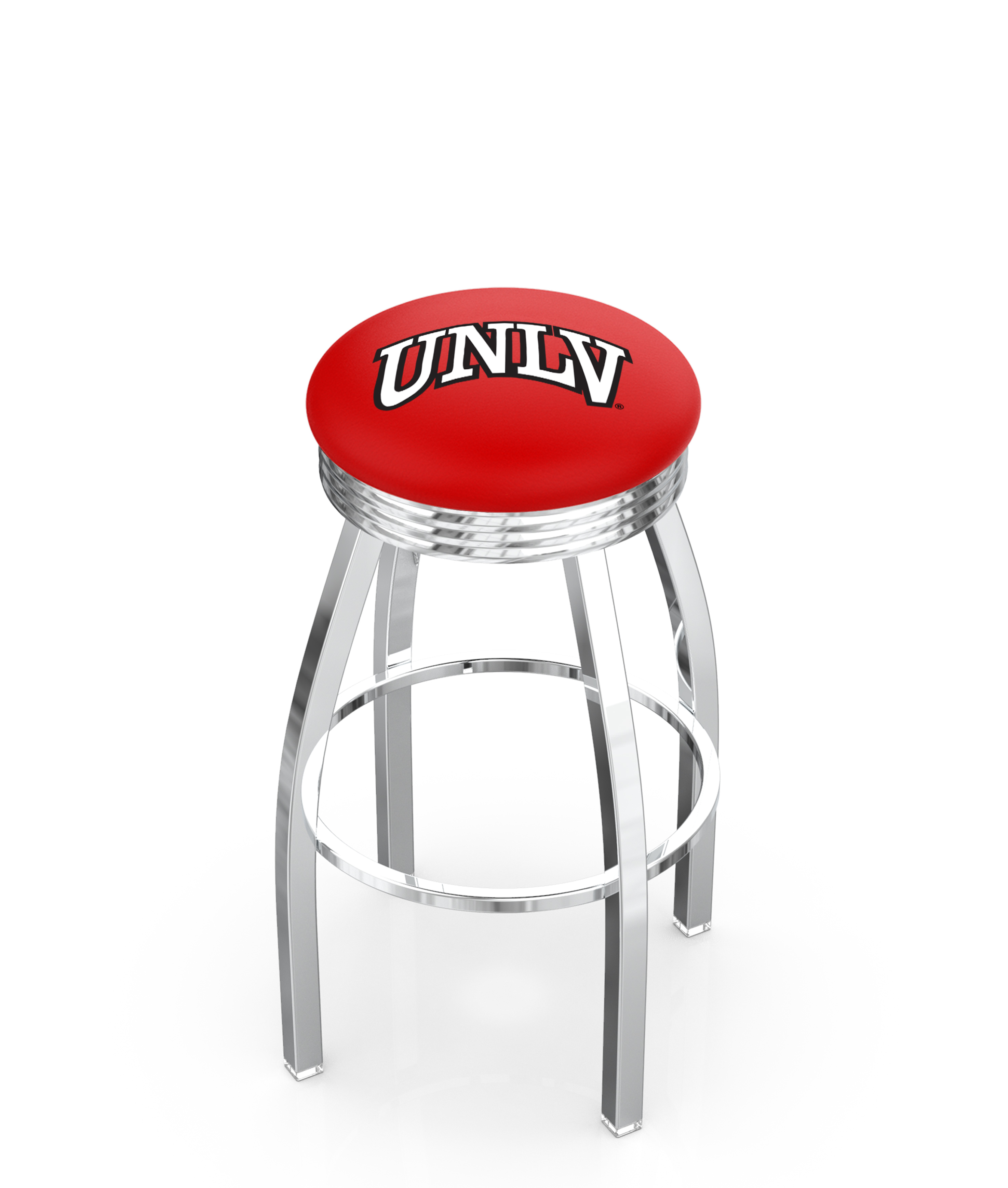 30" L8C3C - Chrome UNLV Swivel Bar Stool with 2.5" Ribbed Accent Ring by  Company