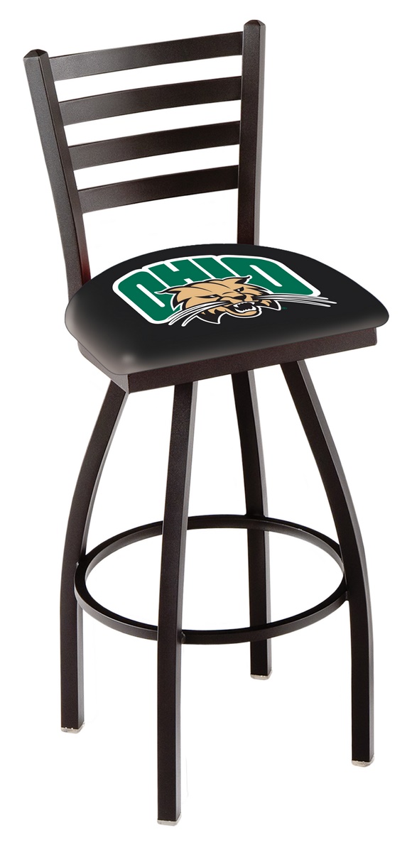 L014 - 30" Black Wrinkle Ohio University Swivel Bar Stool with Ladder Style Back by  Co.