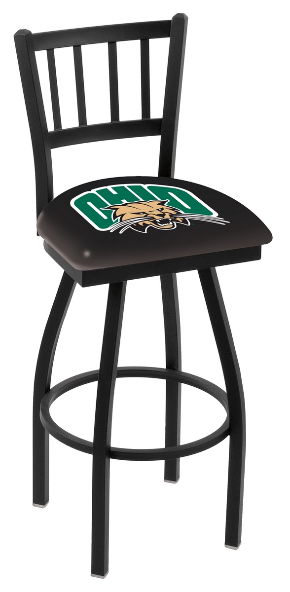 L018 - 25" Black Wrinkle Ohio University Swivel Bar Stool with Jailhouse Style Back by  Co.