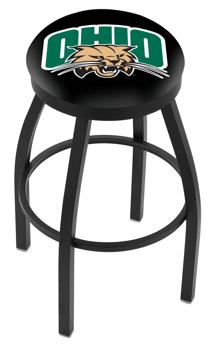 30" L8B2B - Black Wrinkle Ohio University Swivel Bar Stool with Accent Ring by  Company